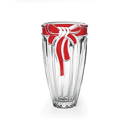 Celebrations by Mikasa Ruby Ribbon Medium Crystal Vase, 8-Inch