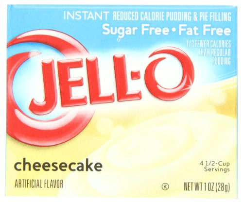 Jell-O Sugar-Free Instant Pudding & Pie Filling, Cheesecake, 1-Ounce Boxes (Pack of 24)
