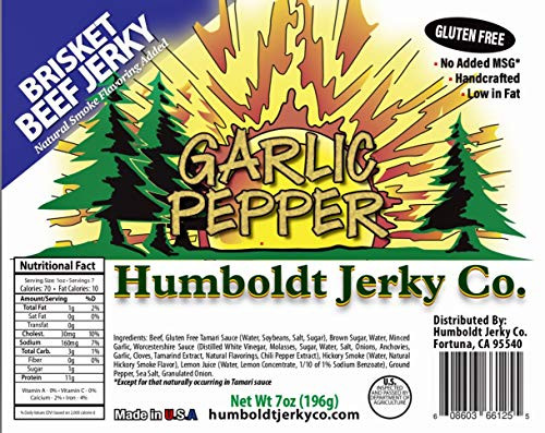 Garlic Pepper Brisket Beef Jerky 7oz