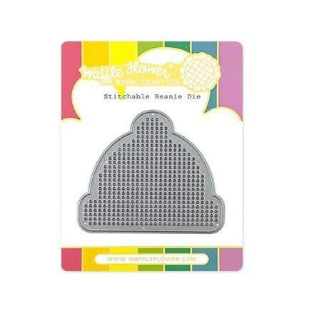 Waffle Flower Stitchable Beanie Die _ A stitchable die in Beanie Shape. Approximately 3 inch w x 2.75 inch h. Stitchable Area is Equivalent to 10ct Aida. Stitch Count at widest  28w x 24h.