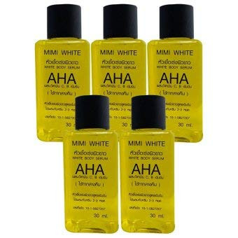 _5 bottles_ MIMI WHITE AHA Lightening bleaching dark spot white remove dark skin cell 30ml.