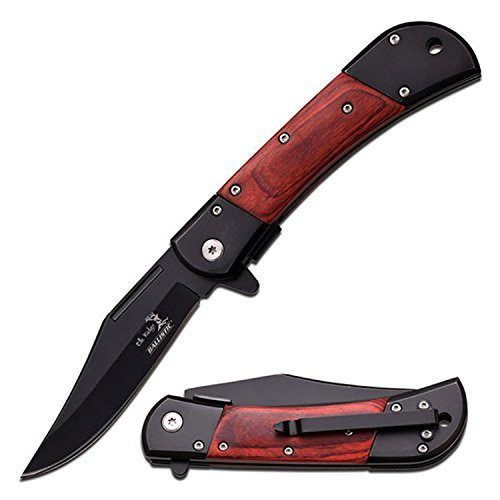 Elk Ridge Classic Liner lock A O Lanyard Hole_ Brown by Elk Ridge