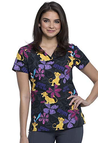 Tooniforms V_Neck Scrub Top_ L_ Simba Remembers