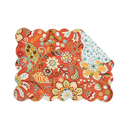 C and F Home Ghisella Single Rectangular Cotton Quilted Cotton Reversible Machine Washable Placemat Rectangular Placemat