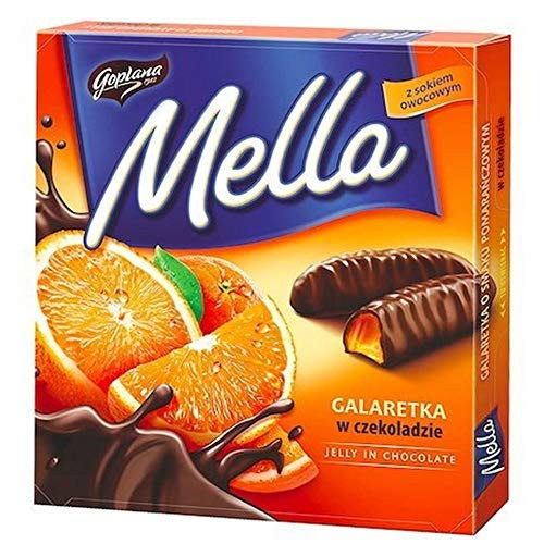 Jutrzenka MELLA Cocolate Coated Orange Jelly_ 6.7oz Pack of 3 Jutrzenka MELLA Cocolate Coated Orange Jelly_ 6.7oz Pack of 3