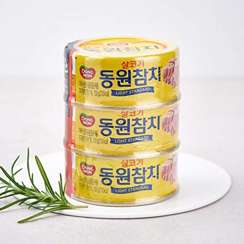 Dongwon New Light Standard Chunk Style Tuna in Oil Can ?? ??? ?? 3.52oz_ 3 Can