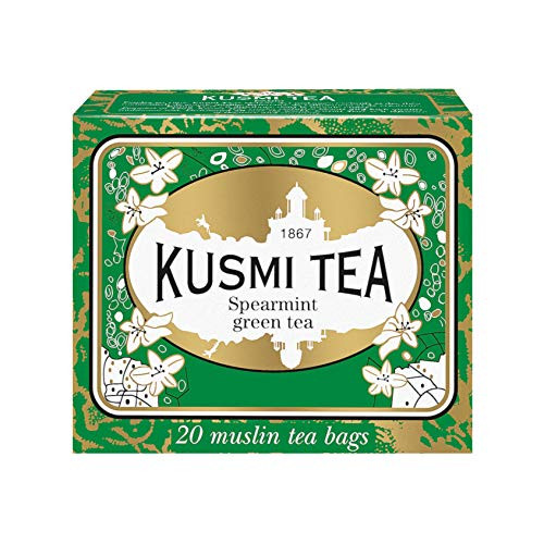 Kusmi Tea Spearmint Green Tea - Enjoy Spearmint Leaves, Mint Essential Oils, and Green Tea Blend Feel Soother and Relaxed Perfect for Tea Lovers (20 Muslin Tea Bags 20 Servings) Kusmi Tea Spearmint Green Tea - Enjoy Spearmint Leaves, Mint Essential Oils, and Green Tea Blend Feel Soother and Relaxed Perfect for Tea Lovers (20 Muslin Tea Bags 20 Servings)