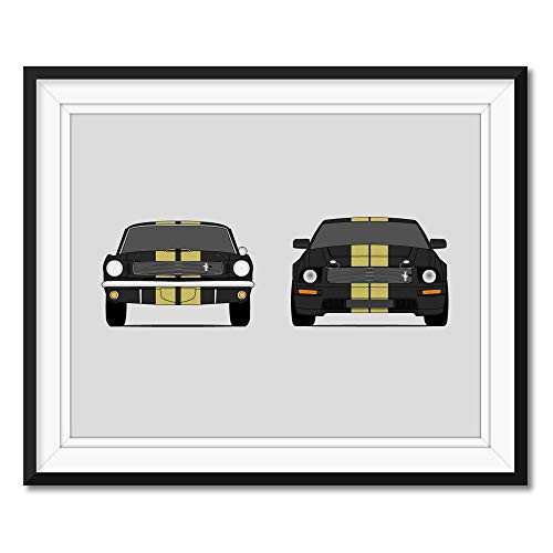 Hertz Shelby GT350H Generations Inspired Poster Print Wall Art Handmade Decor of the History and Evolution of the Hertz Mustang GT350_H