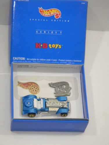 Hot Wheels Special Edition Series 1 K and B Toys  21648 _ 0980 Custom Car with 2 Hot Wheels Pins Blue Very Rare