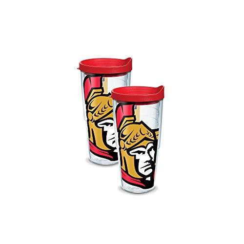 Tervis 1105424 NHL Ottawa Senators Colossal Tumbler with Wrap and Red Lid 2 Pack 24oz, Clear Tervis 1105424 NHL Ottawa Senators Colossal Tumbler with Wrap and Red Lid 2 Pack 24oz, Clear