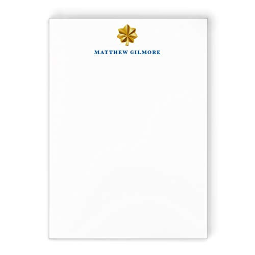 MILITARY RANKS NOTEPAD _ Personalized Military Armed Forces Stationery 5x7 or 8x10 Note Pad _ Stationary Notes for Major Lieutenant Colonel