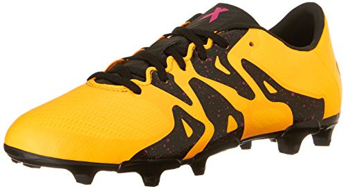 adidas Performance X 15.3 FGAG J Soccer Shoe _Little Kid Big Kid__Gold Black Shock Pink_5.5 M US Big Kid