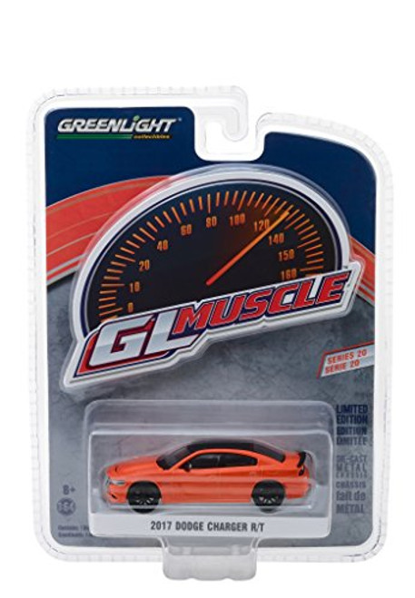 2017 Dodge Charger R T Orange with Black Top Greenlight Muscle Series 20 1 64 Diecast Model Car by Greenlight 13210 F