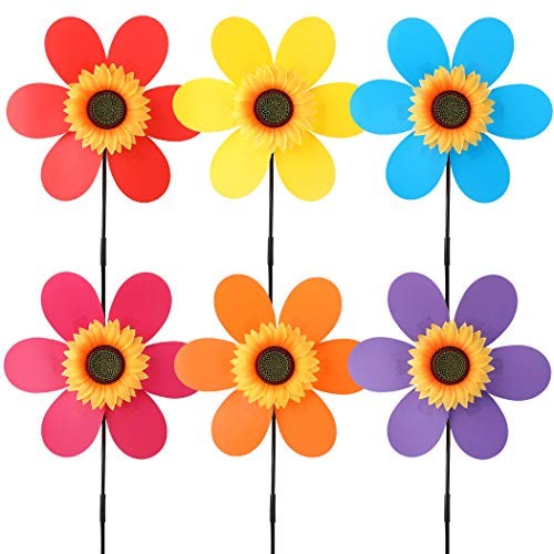 B bangcool Sunflower Lawn Pinwheels Wind Spinners Garden Party Pinwheel Wind Spinner for Patio Lawn and Garden _6 PCS_ B bangcool Sunflower Lawn Pinwheels Wind Spinners Garden Party Pinwheel Wind Spinner for Patio Lawn and Garden _6 PCS_
