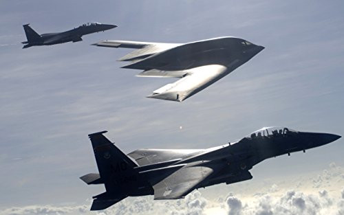 Military Aircraft Military F_15 Eagle B 2 Spirit Fighter Jets _ 24X36 Poster