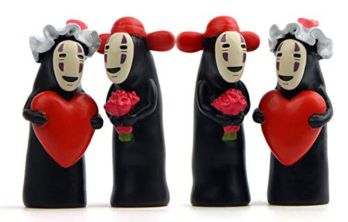 F and J Spirited Away Action Figure Toy 2Pcs Set _5cm_ Black Red_