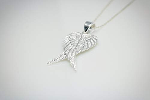 Double Wings Guardian Angel Sterling Silver Charm Pendant Necklace with 40 cm to 45 cm _15.7'' to 17.7''_ Adjustable Chain by Handmade Studio Double Wings Guardian Angel Sterling Silver Charm Pendant Necklace with 40 cm to 45 cm _15.7'' to 17.7''_ Adjustable Chain by Handmade Studio