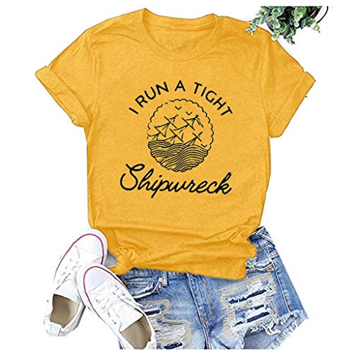Meikosks Womens Funny Graphic Printing Tops Short Sleeves O_Neck T Shirt Casual Blouse Letter Tee Yellow Meikosks Womens Funny Graphic Printing Tops Short Sleeves O_Neck T Shirt Casual Blouse Letter Tee Yellow