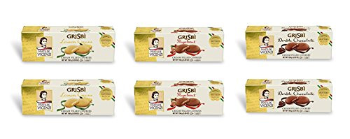 Matilde Vicenzi Grisbi Variety Pack w  3 Flavors _Lemon Cream_ Hazelnut Cream_ Double Chocolate__ 5.29 oz _3_