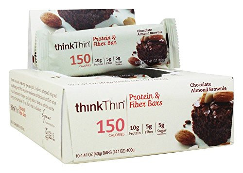 Think Products thinkThin Lean Protein  and  Fiber Bars Chocolate Almond Brownie _ 10 Bars