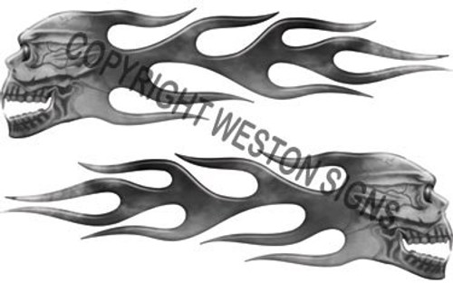 Skull Flames _ 3.75 inch h x 12 inch w Skull Flames _ 3.75 inch h x 12 inch w