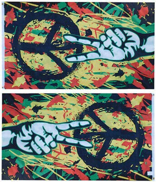 K's Novelties Peace Graffiti Premium Quality 100D Poly Nylon Double Sided 3x5 3'x5' Flag K's Novelties Peace Graffiti Premium Quality 100D Poly Nylon Double Sided 3x5 3'x5' Flag