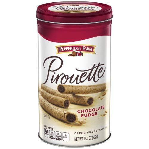 Pepperidge Farm Pirouette Chocolate Fudge Creme Filled Wafers _30 in Container__pack of 3 Containers_