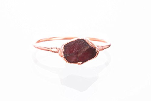 Size 5 Raw Garnet Ring_ Rose Gold_ January Birthstone