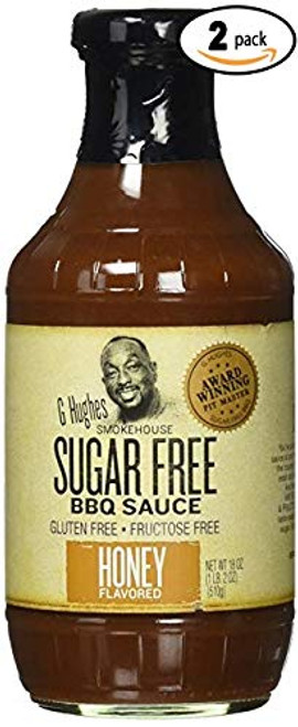 G Hughes Sauce Barbecue Sugar Free Honey_ 18 oz _Pack Of 2_