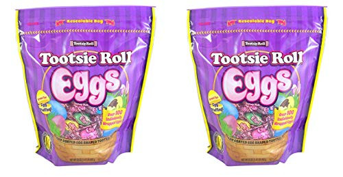 Tootsie Roll Eggs Candy Coated Egg Shaped Individually Wrapped Easter Candy_ 23 oz Resealable Bag _Pack of 2_