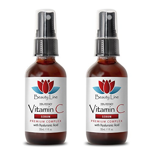 Wrinkle serum for face _ VITAMIN C SERUM Premium Complex With Hyaluronic Acid _ Serum with hyaluronic _ 2 Bottles