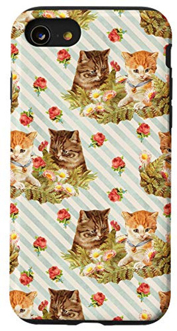 iPhone SE _2020_   7   8 Cottagecore Cats _ Flower Garden Vintage Kitten Pattern Case