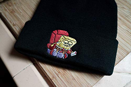 SpongeBob Ight Imma Head Out Meme Embroidered Beanie