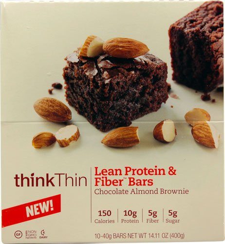 Think Products thinkThin Lean Protein  and  Fiber Bars Chocolate Almond Brownie __ 10 Bars