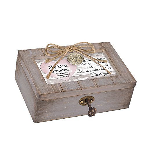 Cottage Garden Grandma My Heart With Love Grey Distressed Locket Petite Music Box Plays Friend In Jesus