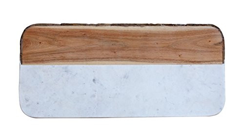 Creative Co-Op DA6331 Mango Wood and Marble Cheese Board, Multicolored