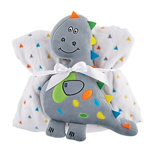 Stephan Baby Super-Soft Fleece Crib Blanket and Plush Toy Set, Dinosaur