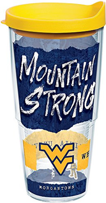 Tervis 1245759 West Virginia Mountaineers College Statement Insulated Tumbler with Wrap and Yellow Lid 24oz Clear Tervis 1245759 West Virginia Mountaineers College Statement Insulated Tumbler with Wrap and Yellow Lid 24oz Clear