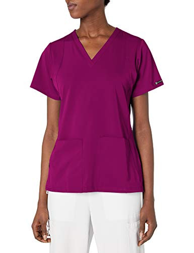 WonderWink Hp Sync V_Neck Women's Scrub Top_ Wine_ Large
