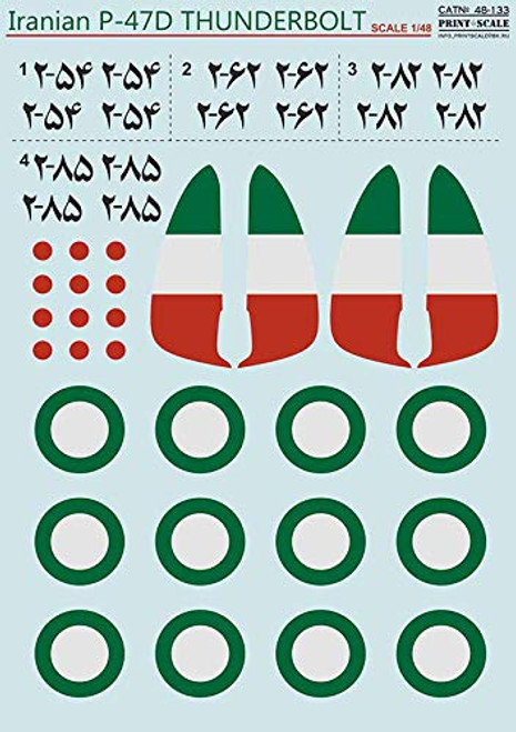 Print Scale 48_133 _ 1 48 Iranian P_47D Thunderbolt_ Aircraft Wet Decal Model