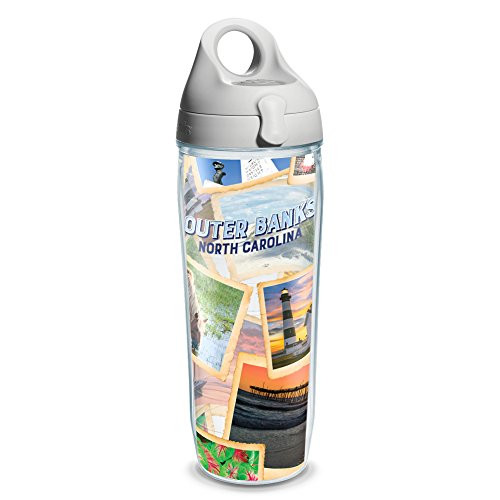 Tervis Outer Banks Collage Wrap Clear Inner 24oz Water Bottle with Grey Wb Lid