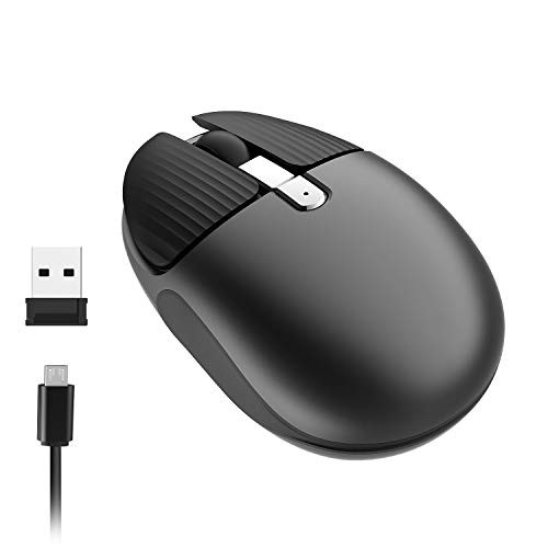 Wireless Mouse with USB Receiver_ Portable Optical Mice_ Silent 2.4G Noiseless Mouse for PC_ Tablet_ Laptop_ Notebook_ Computer _Grey_
