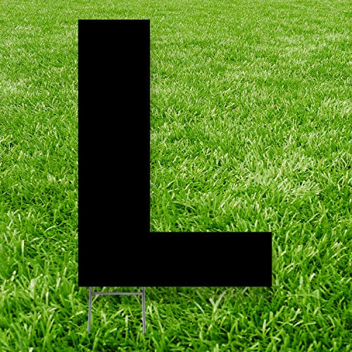 Cardboard People Advanced Graphics Black Letter L Yard Sign and Outdoor Lawn Decoration _ Metal H_Stake Included _ Print Single Sided