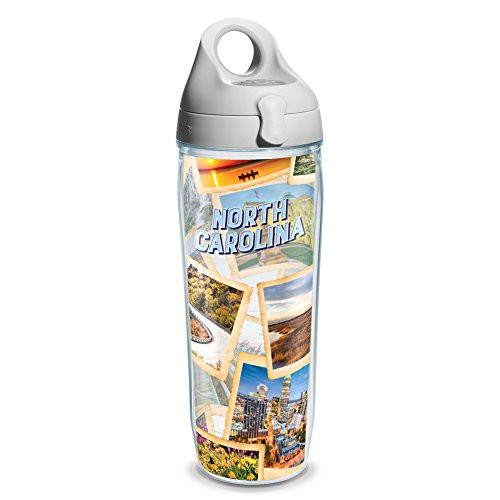 Tervis North Carolina Collage Wrap Clear Inner 24oz Water Bottle with Grey Wb Lid