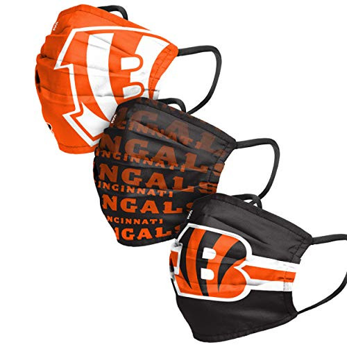 Cincinnati Bengals NFL Mens Matchday Face Cover _ Adult _ 3 Pack