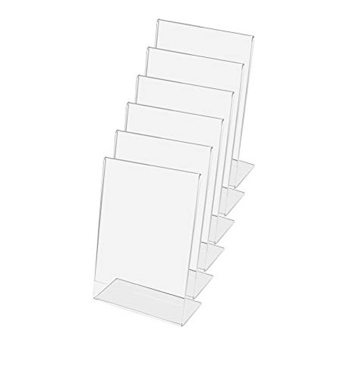 Marketing Holders Slant Back Advertisement Flyer Frame Menu Literature Display Sign Holder 3.5 inch w x 5 inch h Side Load Lot of 6
