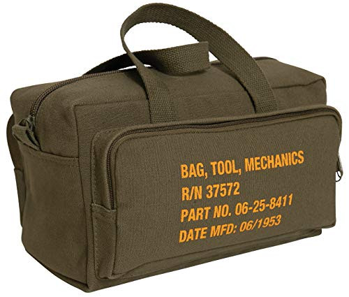 Rothco G.I. Type Zipper Pocket Mechanics Tool Bag With Military Stamp_ Olive Drab