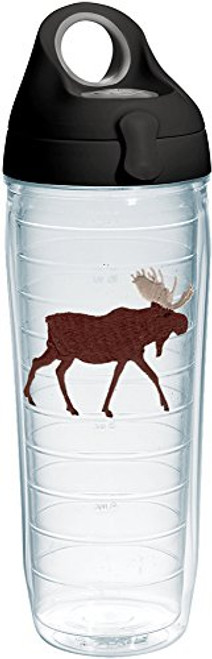 Tervis 1232245 Moose Tumbler with Emblem and Black with Gray Lid 24oz Water Bottle, Clear Tervis 1232245 Moose Tumbler with Emblem and Black with Gray Lid 24oz Water Bottle, Clear