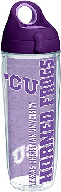 Tervis 1220150 TCU Horned Frogs College Pride Tumbler with Wrap and Purple Lid 24oz Water Bottle, Clear Tervis 1220150 TCU Horned Frogs College Pride Tumbler with Wrap and Purple Lid 24oz Water Bottle, Clear