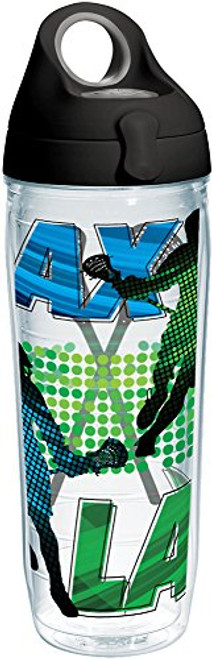 Tervis 1231359 Lacrosse Logo Tumbler with Wrap and Black with Gray Lid 24oz Water Bottle, Clear Tervis 1231359 Lacrosse Logo Tumbler with Wrap and Black with Gray Lid 24oz Water Bottle, Clear